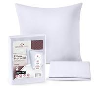 CIRCLESHOME Euro Pillow Protector 100% Cotton, Breathable & Hypoallergenic Square Pillow Covers, Euro Size 26x26 (2 Pack) White