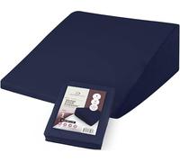 CirclesHome Wedge Pillow Cover 100% Cotton, Zippered Wedge Pillow Case Protector, Soft, Hypoallergenic & Breathable - Navy, (24Wx25Lx12)
