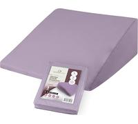 CirclesHome Wedge Pillow Cover 100% Cotton, Zippered Wedge Pillow Case Protector, Soft, Hypoallergenic & Breathable -Lavender, (24Wx25Lx12)