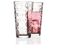 Circleware 40180 Circle Set of 4-15.7 oz Heavy Base Highball Drinking Glasses Tumblers Ice Tea Beverage Cups Glassware for Water, Juice, Beer, 4pc,