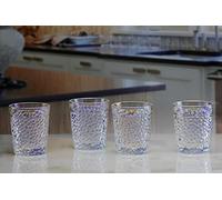 Circleware Westside Radiance Pearl Heavy Base Hammered Shot Glasses, Set of 4, Party Home Entertainment Dining Beverage Drinking Glassware for Brandy, Liquor, Bar Decor, Jello Cups, 1.7 Ounce