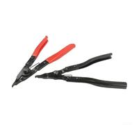 Circlip Pliers With Flat Head Textured Jaw, Heavy Duty Snap Ring Pliers Set With Springs Soft Handles, For Automotive Machine
