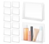 Circloophs 80 Pack Large Clear Makeup Bag Bulk Organizer Cosmetic Zipper Pouch Small Travel Pouches for Toiletries Transparent EVA Reusable Wash Bags Waterproof Plastic Clear Gift Bags, Frosted, 9.8”
