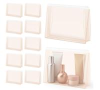 Circloophs Mini Clear Makeup Bag Organizer Pouches, Pink Frosted, 7.9 x 5.9 x 2 In, Modern