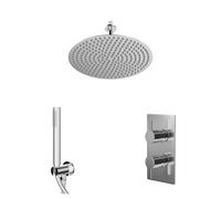 Circo Polished Concealed Twin Thermostatic Shower Valve | Chrome | Stainless Steel | 400mm