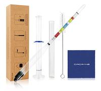 Circrane Triple Scale Hydrometer and Glass Jar for Wine Beer, Wine, Mead and Kombucha,ABV, Brix and Gravity Test Kit