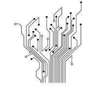 Circuit Board Computer Wall Sticker Circuit Tree Pattern Wall Sticker Geek Science Wall Decal Computer Circuit (YU639 55x72 cm Black)