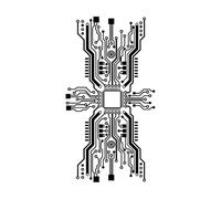 Circuit Board Computer Wall Sticker Creative Design Circuit Board Wall Office Decoration Decals Computer IT Technology Extra Large - 84x156cm