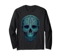 Circuit Board Cyber Skull Long Sleeve T-Shirt