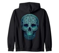 Circuit Board Cyber Skull Zip Hoodie