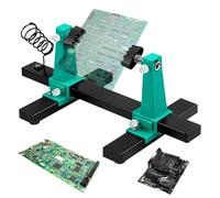 Circuit Board Holder, Adjustable Motherboard Holder Welding Fixture, 360 Degrees Rotation Mainboard Clamp, Stable Base Plate for Fuse and Disassembly, 12x12 Inches, Black, 1 Piece