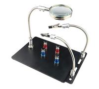 Circuit Board Holder Helping Hands Soldering Third Hand With Magnifier LED Lamp 2 Arms Helping Digital Multimeter 6000