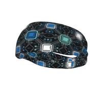 Circuit Board Tech Unisex Sweat Absorbing Headband for Men Women Workout