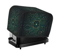 Circuit Board Toaster Cover 2 Slice, Waterproof Bread Machine Covers with Pockets Universal Size Kitchen Small Appliance Cover with Handle, Dust and Fingerprint Protection