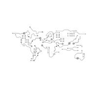 Circuit Board World Map Office Wall Art Decal Technology Vinyl Wall Art Stickers Computer IT Home Decor Wall Murals Extra Large - 70x147cm
