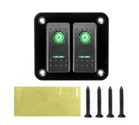 Circuit Breaker 12-24V 2 Gang Rocker Switch Panel LED Waterproof Switch Panel for Car Marine Camper Caravans Travel Trailer IDGTTLDF(Green)