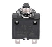 Circuit Breaker, 15A Manual Reset Thermal Switch, 125-250V AC 50V DC Over Current Overload Protector Push Button Circuit Breaker(15 Amps)