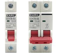 Circuit Breaker 1Pcs DC MCB Battery Car Protector Mini Circuit Breaker DZ47 DC Positive and Negative Pole Rotection Switch Isolator(10a,1P)