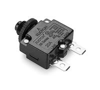 Circuit Breaker 20a Circuit Breaker Single Pole Push to Reset 32V 50VDC Thermal Overload Protector for electronic starter Pump Automatic switch (Color : 20a, Size : With cap)