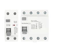 Circuit Breaker 2P 4P 10/30/100/300mA Electric EV Charging Pile Residual Current Breaker DC RCCB RCD Type B 6KA Din Rail Earth Leakage(30mA,4P 63A)