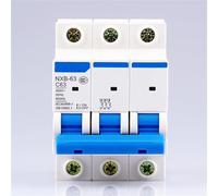 Circuit breaker 3P NXB-63 AC 230/400V Domestic Air Switch C 6 10 16 20 25 32 40 50 63A Leakage Protector Overload Protection Device DZ47 1Pcs (Color : 3, Size : 32A)(10A)
