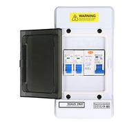 Circuit Breaker 40a 30ma RCD 230V AU IP66 ABS 2 Way Din Rail Power Distribution Enclosure for Garages Workshops Buildings