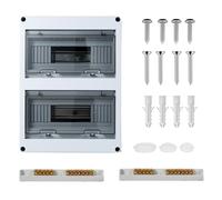 Circuit Breaker Box 24 Module Consumer Unit IP65 Electrical Enclosure Surface-Mounted Circuit Breaker Distribution Boxes with Assembly Tool for Workshops Garage Caravan Outsaid Buildings