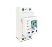 Circuit Breaker,DIN Rail MCB 63A 80A 110V 230V Din Rail Adjustable Over Under Voltage Protective Device Protector Current Limit Protection Voltmeter Kwh(80A Bottom input)