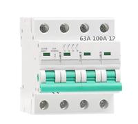 Circuit breaker GYH8 Din Rail 4 Pole Isolating Switch 400V Main Switch 63A 100A 125A Isolator Breaker 1Pcs (Color : 4Pole, Size : 125A)(100A)