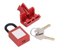 Circuit Breaker Lockout Device, Double Pole Tagout Breaker Lock with Safety Padlock, Insulated Nylon Electrical Switch Lock for Industrial Power Plants, Easy to Use No Too