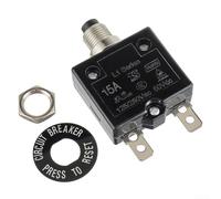 Circuit Breaker Switch, 15A Push Button L1 Manual Reset Thermal Overload Protector for Equipment Panel Electrical Safety