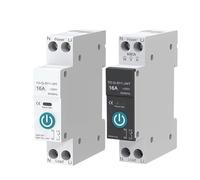 Circuit Breaker Switch With Metering 63A1P Din Rail control Home Life App Timer Module(Black with metering,20A)