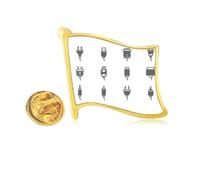 Circuit Diagram Plug Socket Pattern Golden Metal Flag Lapel Pin Badge