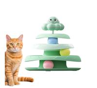 Circuit Game for Cats | Three-Level Cat Track - Non-Slip Exercise Scratching Post Mobile Thinking Game for Small Space Indoor Hunting Enrichment Fighting