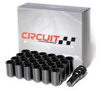 Circuit Performance Tuner Key Acorn Lug Nuts Black 12x1.5 Forged Steel (24pc + Tool)