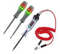Circuit Tester - 3-120v Dc Car Truck Voltage Tester With LED Digital Test Light Retractable Spring Wire and Crocodile Clip, Voltage Pen, Battery Probe Pen for Automotive, Fuse, Wiring Circuit Checking