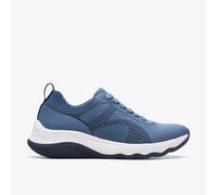 Clarks Women's Circuit Tie Sneaker, Denim Blue Knit, 5 UK