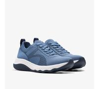 Clarks Women's Circuit Tie Sneaker, Denim Blue Knit, 4 UK