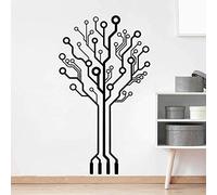 Circuit Tree Wall Decal Baby Nursery Kids Room Geekery Computer Science Circuit Board Wall Sticker Bedroom Vinyl Decor 75X43Cm