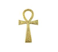 CircuitOffice Brass Ankh with Carvings (3.5" x 6.5"), for Ancient Egypt, Altars, Walls, Reiki, Metaphysical, New Age, Wicca, Healing, Vitality, Wholeness, Decoration or Gift