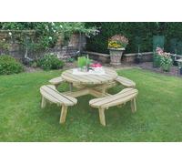 Forest Garden Circular Picnic Table, Brown