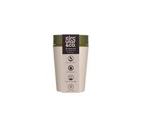 Circular and Co Leakproof Reusable Coffee Cup 8oz/227ml - The World's First Travel Mug Made from Recycled Coffee Cups, 100% Leak-Proof, Sustainable & Insulated. (Cream & Honest Green)