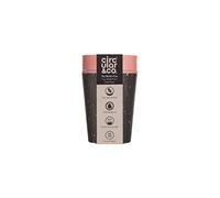 Circular and Co Leakproof Reusable Coffee Cup 8oz/227ml - The World's First Travel Mug Made from Recycled Coffee Cups, Sustainable & Insulated. (Black & Giggle Pink)