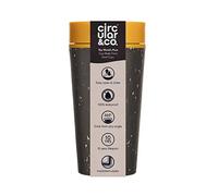 Circular and Co Mark I Model (PRE 2024) - Reusable Coffee Cup 12oz/340ml - 100% Leak-Proof, Sustainable & Insulated (Black & Electric Mustard)
