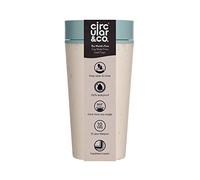 Circular and Co Reusable Coffee Cup 12oz/340ml - The World's First Travel Mug Made from Recycled Coffee Cups, 100% Leak-Proof, Sustainable & Insulated (Cream & Faraway Blue)