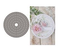 Circular Background Panel Die Cuts for Card Making, Crossed Dashed Lines Lace Tags Labels Metal Cutting Dies for Paper Scrapbooking, DIY Stencils for Album Party Wedding Festivals Decoration