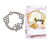 Circular Border Die Cuts for Card Making, Bees and Beehives Metal Cutting Dies for Paper Scrapbooking, DIY Stencils for Album Party Wedding Festivals Decoration
