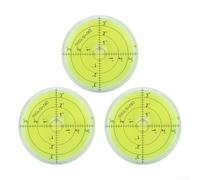 Circular Bubble Level 66mm Precision for spirit Gauge for Tripod for caravan Shelf - Fluorescent Yellow Acrylic Vial 3 Pack
