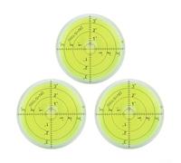 Circular Bubble Level for Leveling - 66 mm PMMA Compact Degree-Marked Measuring Tool, Fluorescent Yellow-Green Vial, 3-Pack for Pic