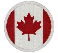 Circular Canada Flag Embroidered Patch Canadian Round National Badge Applique Fastener Hook and Loop Emblem